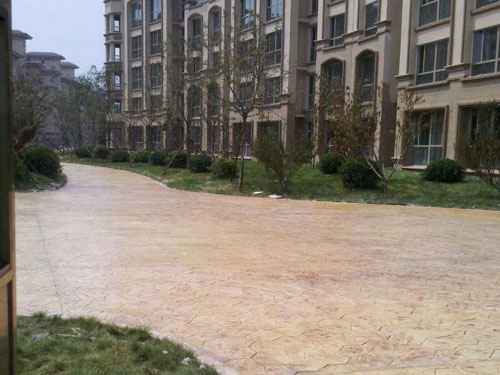 乐亭唐山弯小区压印地坪道路施工